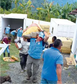  ?? FOTO ONU COLOMBIA ?? El pasado lunes inició el proceso de extracción de las armas entregadas por las Farc en la zonas veredales.