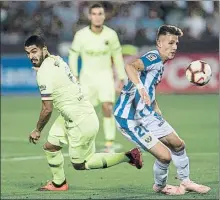  ?? FOTO: PERE PUNTÍ ?? Luis Suárez, suplente por primera vez, salió en el segundo tiempo sin éxito