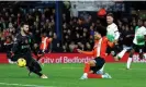  ?? Peter Cziborra/Action Images/Reuters ?? Tahith Chong had put Luton ahead in the 80th minute at Kenilworth Road. Photograph: