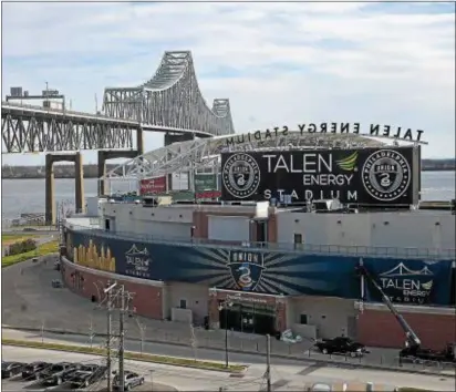  ?? PETE BANNAN – DIGITAL FIRST MEDIA ?? Talen Energy Stadium sits on the Chester waterfront in the shadow of the Commodore Barry Bridge