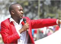  ??  ?? MDC Alliance leader Chamisa