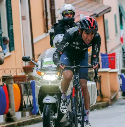  ??  ?? Bernal rode a consistent race to finish fourth in Tirreno this spring