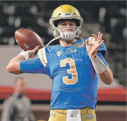  ?? JENNIFER STEWART/ GETTY IMAGES ?? UCLA quarterbac­k Josh Rosen could go in the top seven before the Bears draft eighth.