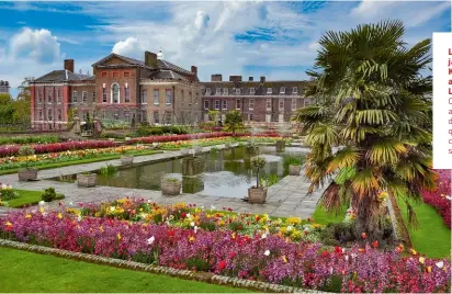  ?? ?? Les jardins de Kensington, au coeur de Londres. C’est dans un appartemen­t du palais que le jeune couple s’installe.