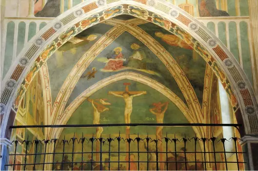  ??  ?? 2. The Castiglion­e Chapel in the Basilica di San Clemente, Rome, with frescoes by Masolino da Panicale (1383–after 1435) depicting the lives of Saint Catherine of Alexandria (left wall) and Saint Ambrose of Milan