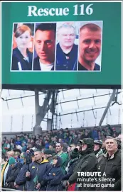  ??  ?? TRIBUTE A minute’s silence at Ireland game