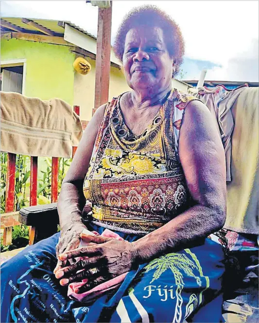  ?? Picture: TEMALESO VONO ?? Salote Vuanicau, 80 at her home in Nasinu Village, Ovalau.