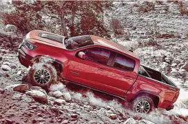  ?? Motor Matters photos ?? Chevrolet’s off-road-ready 2017 Colorado ZR2 features a 3.5-inch-wider front and rear track, 31-inch Goodyear Duratrac off-road tires on 17-inch aluminum wheels and a 2-inch suspension lift.