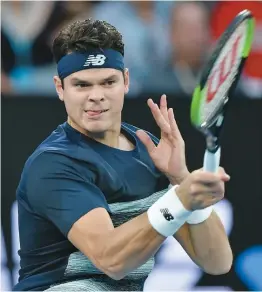  ?? PHOTO D'ARCHIVES, AFP ?? Toujours aussi dominant au service, Milos Raonic, sixième au monde, a défait, hier, le Tchèque Tomas Berdych en deux manches rapides de 6-3 et 6-2.