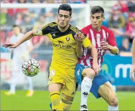  ?? FOTO: MD ?? Merino protege el balón en el partido de playoff de ascenso de 2016 ante el Girona