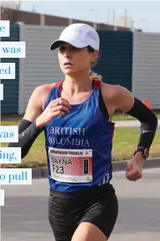  ??  ?? TOP Dayna Pidhoresky on course at the Scotiabank Toronto Waterfront Marathon 2019