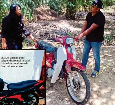  ??  ?? POLIS rampas motosikal selepas dilaporkan hilang dalam Op Cantas di Beaufort.