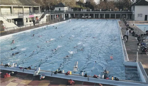  ??  ?? City of Peterborou­gh Swimming Club swimmers training on Monday morning.