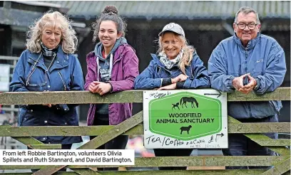  ?? ?? From left Robbie Bartington, volunteers Olivia Spillets and Ruth Stannard, and David Bartington.