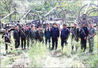 ?? FACEBOOK ?? The authoritie­s last week destroyed four vehicles alleged to be used in an instance of forestry crime in Mondulkiri province’s Koh Nhek district.