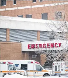  ?? POSTMEDIA NEWS ?? The emergency entrance to the Regina General Hospital.