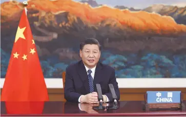  ?? Photo:Xinhua ?? Chinese President Xi Jinping attends the Global Health Summit and delivers a speech via video in Beijing, capital of China, May 21, 2021.