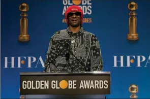  ?? (AP/Chris Pizzello) ?? Snoop Dogg announces the nomination­s for the 79th annual Golden Globe Awards at the Beverly Hilton Hotel on Monday in Beverly Hills, Calif.