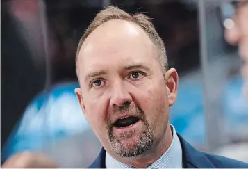  ?? ASSOCIATED PRESS FILE PHOTO ?? Peter DeBoer, seen behind the San Jose Sharks bench in 2018, is the new head coach of the Vegas Golden Knights.