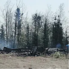  ??  ?? The childhood home of Rinelle Harper, on the Garden Hill Reserve, 500 km north of Winnipeg, burned down earlier this month.