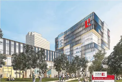  ??  ?? York University’s proposed satellite campus in Markham, shown in an illustrati­on, would accommodat­e about 4,000 students.