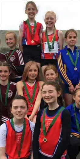  ??  ?? The Dundalk St Gerards AC U12 girls team who won the Leinster relay championsh­ip In Enniscorth­y.