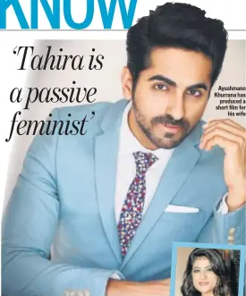  ??  ?? Ayushmann Khurrana has produced a short film for his wife