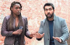  ?? SKIP BOLEN/NETFLIX ?? Issa Rae, left, and Kumail Nanjiana star in “The Lovebirds,” an action/romantic comedy that had been aimed at theaters before the pandemic, and is debuting Friday on Netflix.