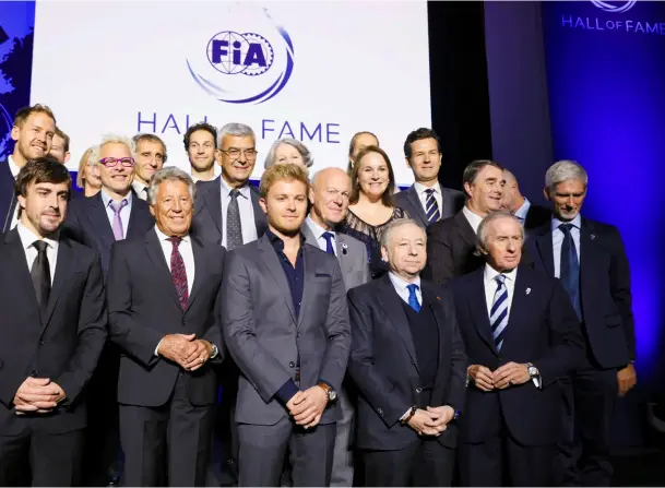  ??  ?? Left: Kiwis featuring at the British Racing Drivers’ Club Awards — Howden Ganley, Earl Bamber, Brendon Hartley, and Dick Bennetts (photo: Jakob Ebrey Photograph­y)