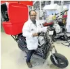  ?? Picture: Esa Alexander ?? Sivakumar Pasupathi of UWC with the new hydrogen fuel cell scooter.