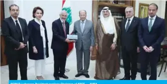  ?? —KUNA ?? BEIRUT: Lebanese President receives Chairman of KRCS.