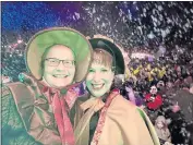  ?? ?? My Divas Marie Schrader (left) and Laura Sammel enjoy the festive atmosphere of Lakeport Blizzard.