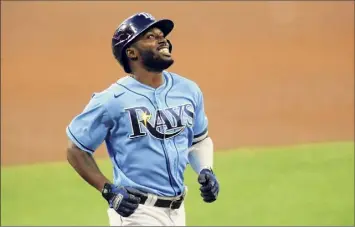 Tampa Bay Rays and Cuban-Mexican player Randy Arozarena wearing a