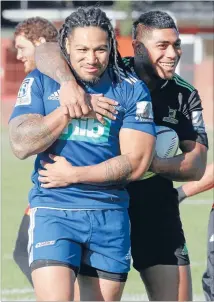  ?? Photo: FAIRFAX NZ ?? Power pack: Ma’a Nonu and Malakai Fekitoa provide a glimpse of a potentiall­y exciting midfield pairing during the All Blacks training camp at the Hutt Recreation Ground in Wellington yesterday.