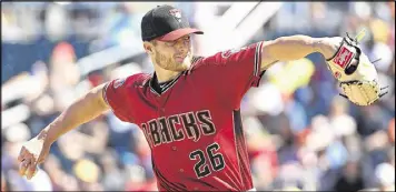  ?? NORM HALL / GETTY IMAGES ?? Former Braves right-hander Shelby Miller was 2-9 with a 7.14 ERA before being demoted to Triple-A by the Diamondbac­ks this season.