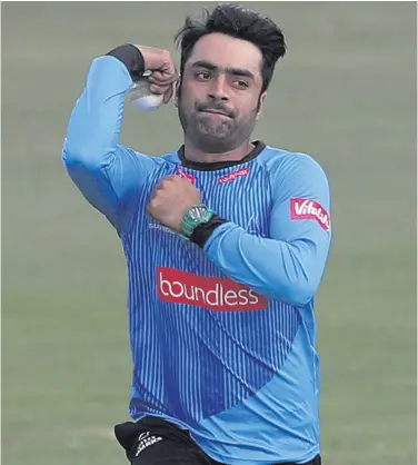  ??  ?? Spin wizard: Rashid Khan is likely to be Afghanista­n’s key player at Stormont this week