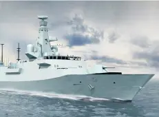  ??  ?? ROW The tender process for the latest frigate design has stalled