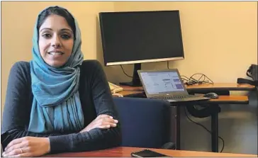  ?? Mark Z. Barabak Los Angeles Times ?? ISRA AHMAD, youngest on the redistrict­ing panel, is a Santa Clara County researcher who applied because she wished “to contribute to society on a larger scale.” Making everyone happy is impossible, she realized.