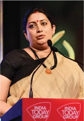  ??  ?? Making a statement: Smriti Irani's inspiring talk was the highlight of the event