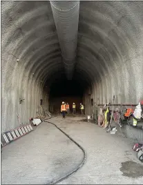  ?? PHOTOS BY SANTA CLARA VALLEY WATER DISTRICT ?? Crews work on a $168 million project to build a major new outlet tunnel at Anderson Dam near Morgan Hill.