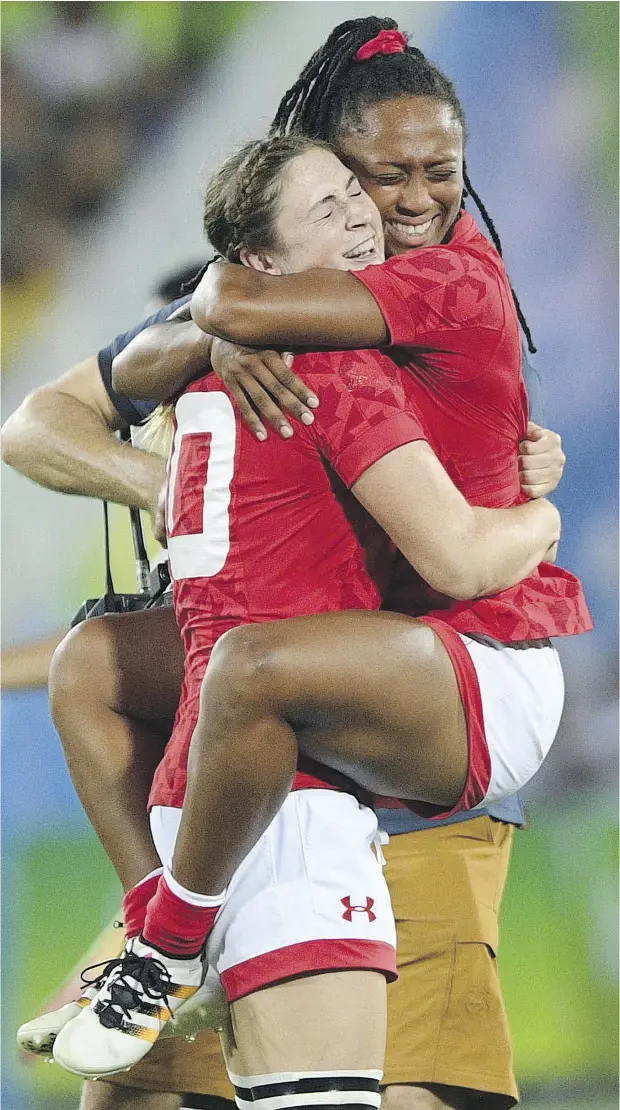  ?? SEAN KILPATRICK / THE CANADIAN PRESS ?? After a crushing 22- 0 defeat at the hands of Great Britain in the group stage, Canada was more than ready for the rematch.