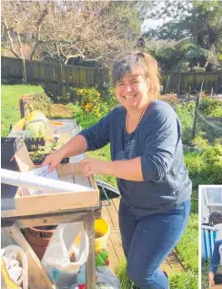  ??  ?? Jody Manukau with her seeds and wooden planter made by the Katikati Menz Shed.
Right, Janneke Tata and her wha¯ nau hunt out seedlings for the garden.
Below, Muriel Manning and Beryl McKinnell collect free seedlings.