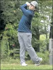  ?? SENTINEL & ENTERPRISE FILE PHOTO ?? North Middlesex Regional’s Jake Miller tees off during a 2019 match.