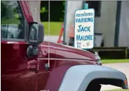  ?? TIM MARTIN/THE DAY ?? A designated parking spot for Jack Malone is seen Wednesday in front of the administra­tion building at Lebanon Pines. Clients at the facility made it for him.