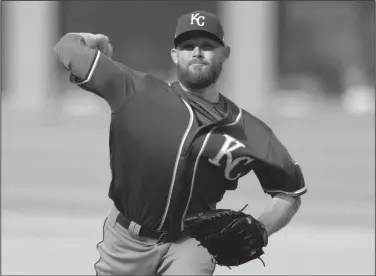  ?? Associated Press ?? Big pitch: Kansas City Royals starting pitcher Ian Kennedy delivers in the first inning of a baseball game against the Cleveland Indians, Saturday in Cleveland.