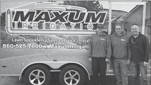  ?? PHOTO COURTESY OF MAXUM IRRIGATION ?? Key members of the Maxum Irrigation team, from left, Bryan and Bob Grandieri and Scott Gladstone.