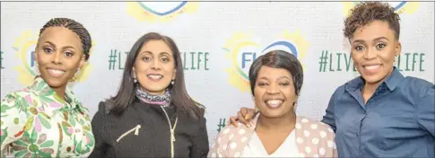  ??  ?? HEALTHY LIVING: Zintle Ntshikila (MC), Professor Pamela Naidoo (chief executive of the Heart and Stroke Foundation of South Africa), Dudu Mthuli (Unilever nutrition manager) and Letshego Zulu (MC).