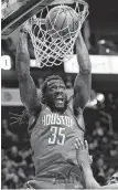  ?? Karen Warren / Staff photograph­er ?? Kenneth Faried hit the ground running with the Rockets, averaging 16.1 points.