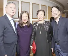  ??  ?? Tiffany & Co. GM Mario Katigbak, HSBC SVP and head of marketing Anya Katigbak-Cajucom, Grace Glory Go and Victor Silvino