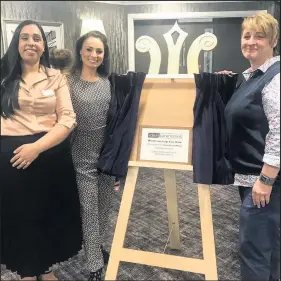  ??  ?? ■ Former Strictly Come Dancing star Flavia Cacace declares Loughborou­gh’s Woodthorpe Lodge care home as officially open. Pictured, left to right: Preet Hundal general manager, Flavia Cacace, Tracy Taylor registered care manager.